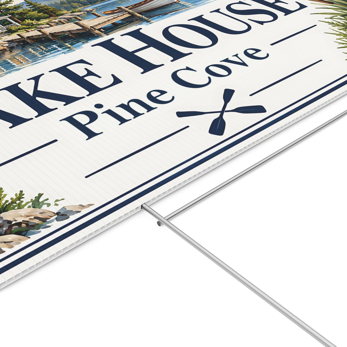 Personalized Lake House Yard Sign – Custom Double-Sided Property Sign YL1