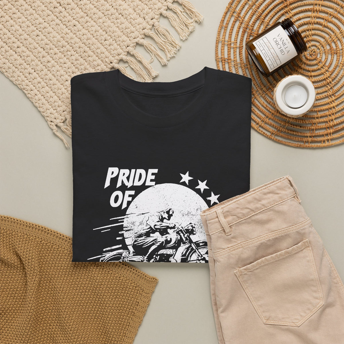 American Biker T-Shirt – Pride of the American Road Vintage Motorcycle Tee