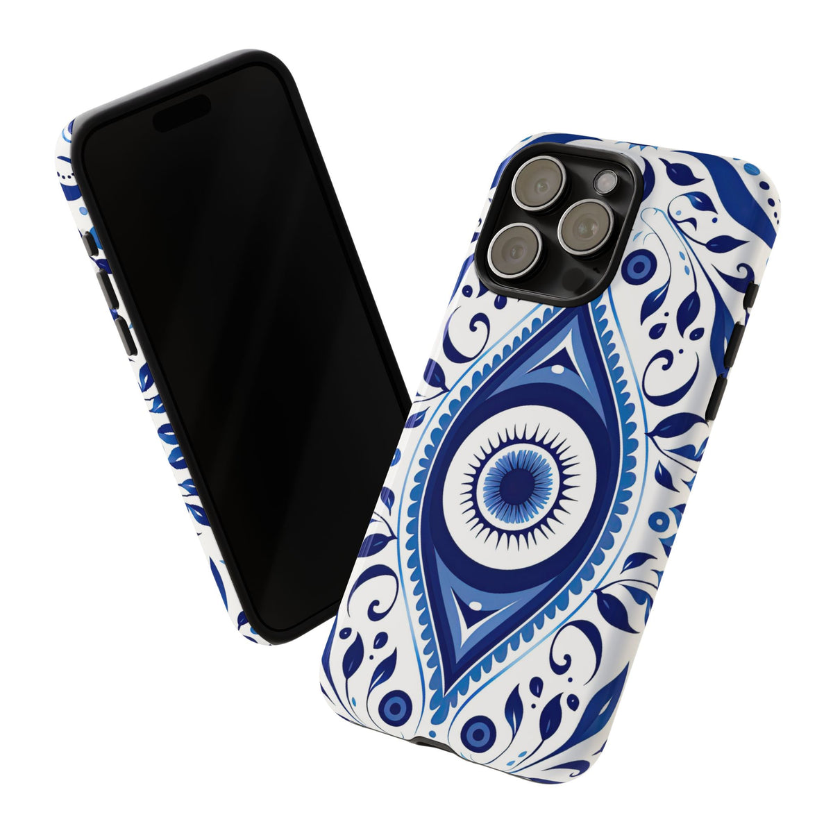 Blue Evil Eye Tough Phone Case – Ornamental Nazar Design