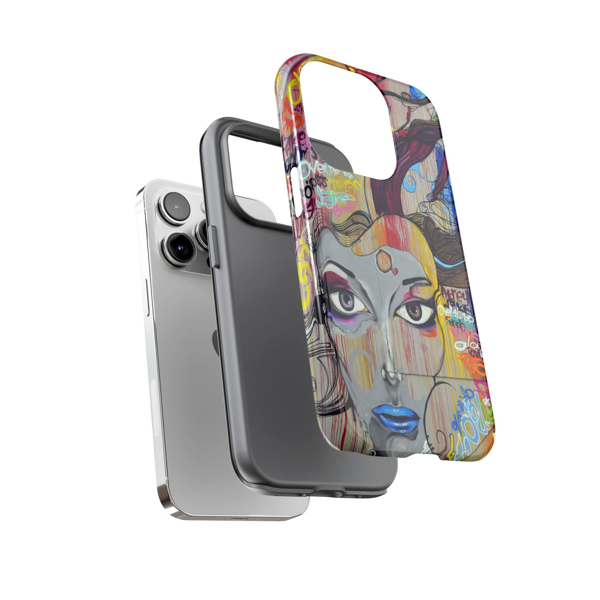 Urban Graffiti Girl Phone Case – Colorful Street Art Tough Case