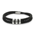 Best Dad Ever Leather Bracelet – Engraved Beads