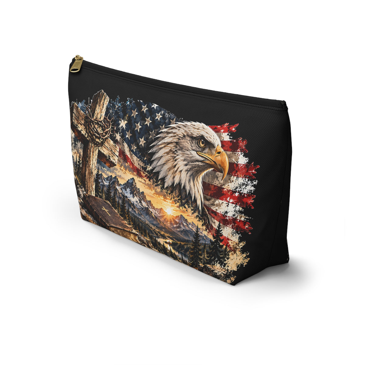 Faith & Freedom Pouch – American Eagle Christian Graphic