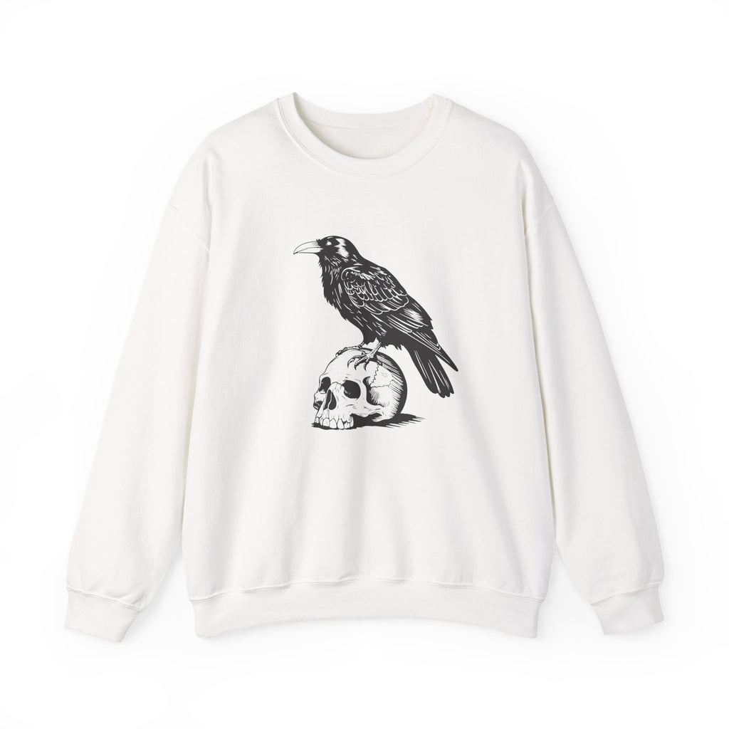 Raven Skull Sweatshirt, Gothic Crewneck Jumper
