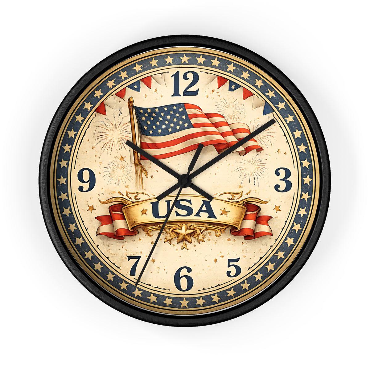 Vintage American Flag USA Wall Clock | Patriotic Home Decor