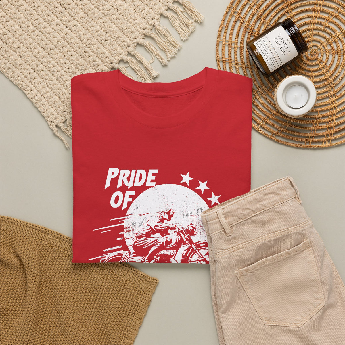 American Biker T-Shirt – Pride of the American Road Vintage Motorcycle Tee