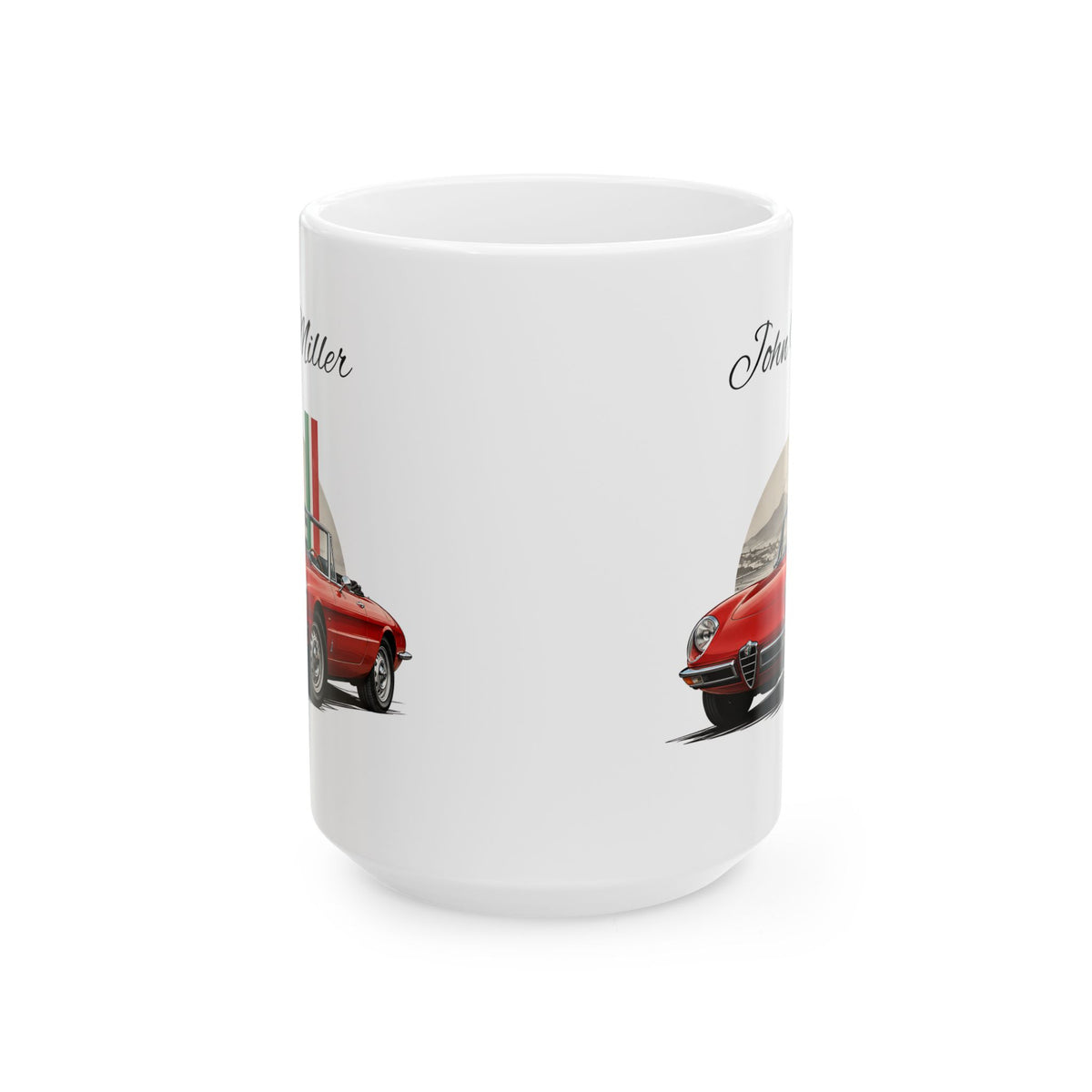 Personalized Name Classic Red Sports Car Mug – Vintage Italian Car Gift