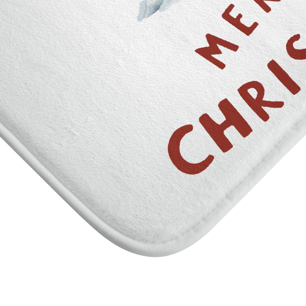 Merry Christmas Snowman Bath Mat – Holiday Bathroom Decor