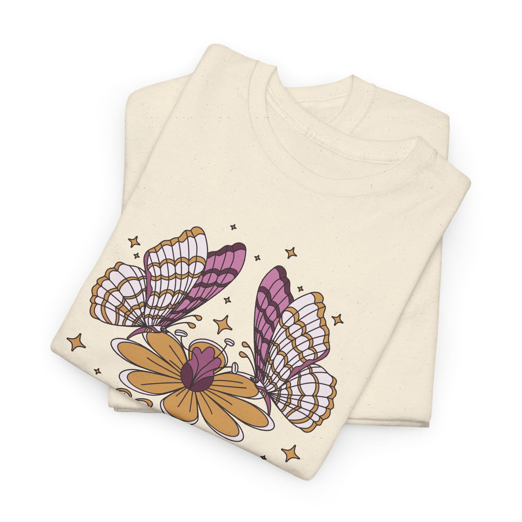 Butterfly & Flowers T-Shirt – Boho Floral Graphic Tee