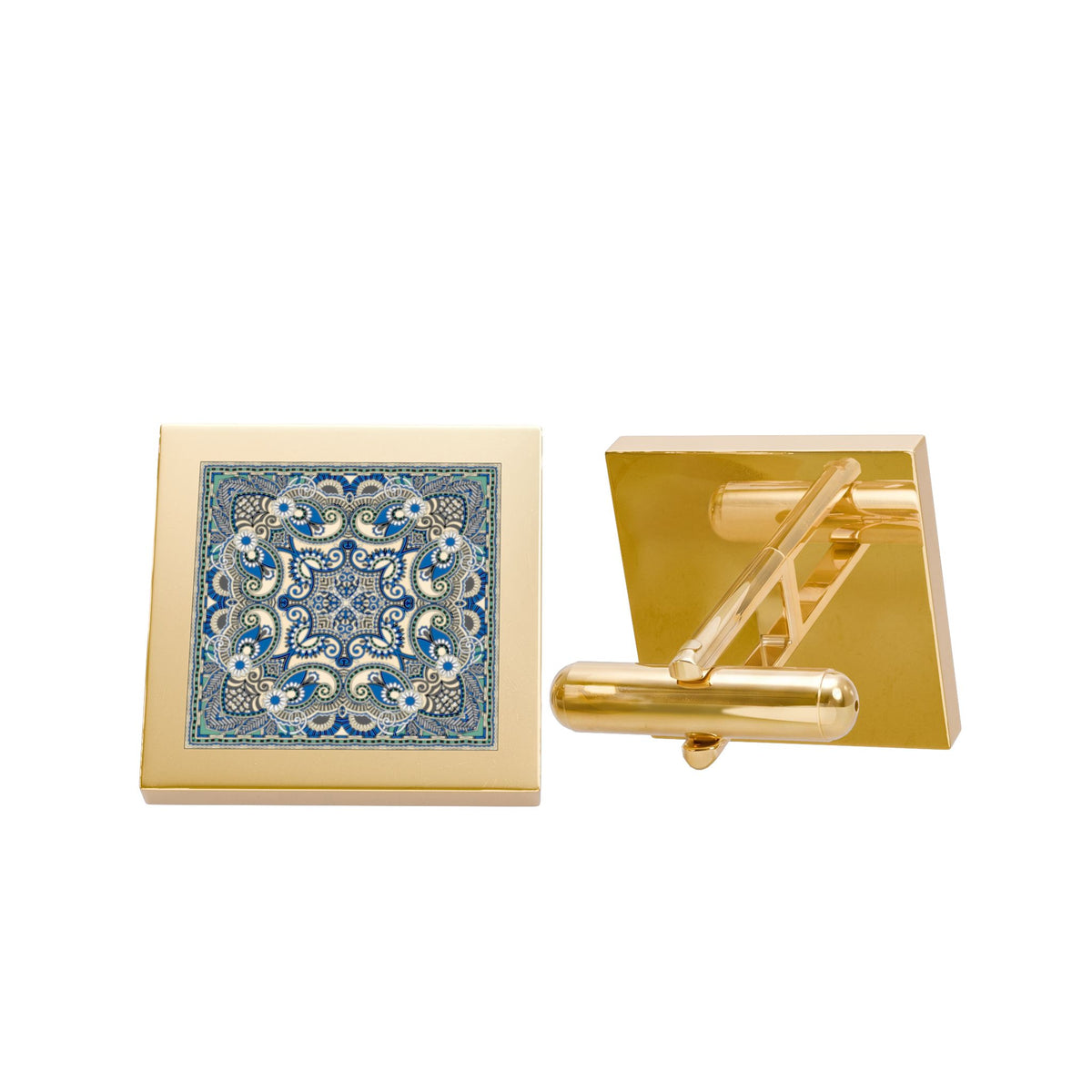 Blue Paisley Cufflinks – Elegant Pattern Cufflinks for Men