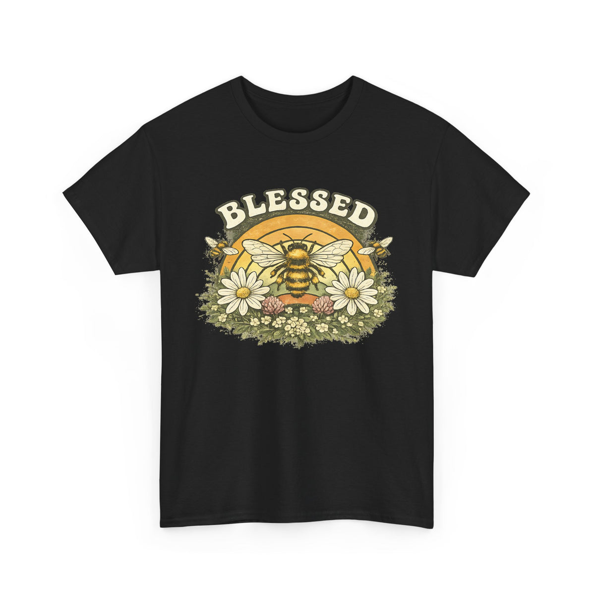Blessed Bee T-Shirt – Christian Faith & Floral Bee Graphic Tee