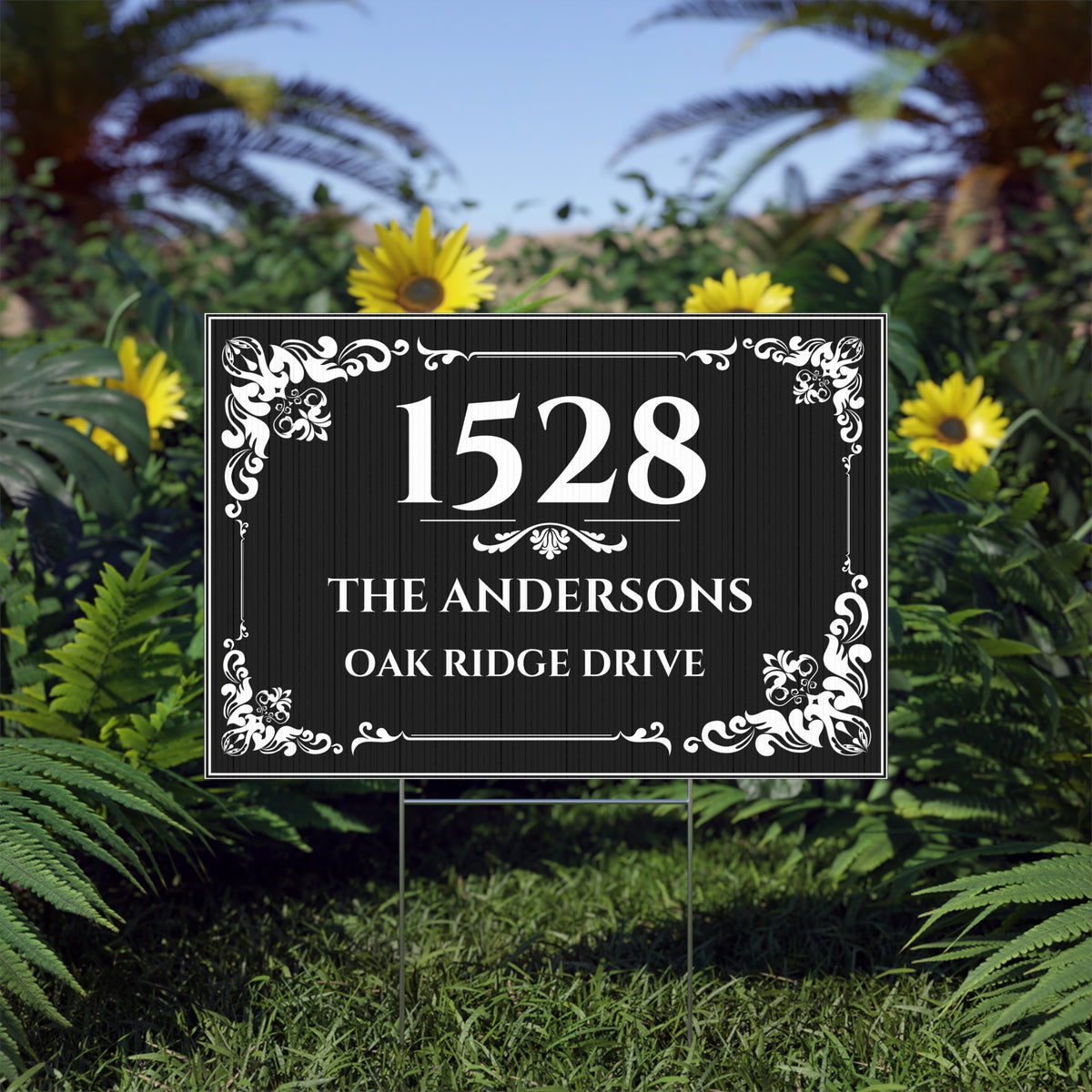 Personalized Family Name Yard Sign – Custom House Number & Address – Y2