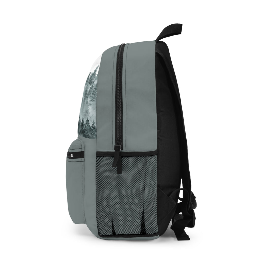 Misty Forest Backpack – Watercolor Mountain Pine Design