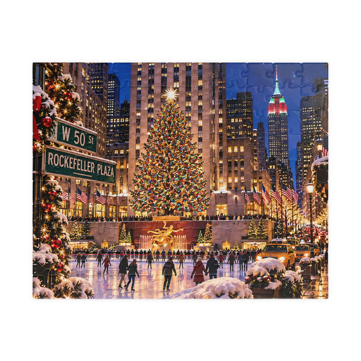 New York Christmas Puzzle – Rockefeller Center Jigsaw Puzzle (110, 252, 520, 1014-piece)