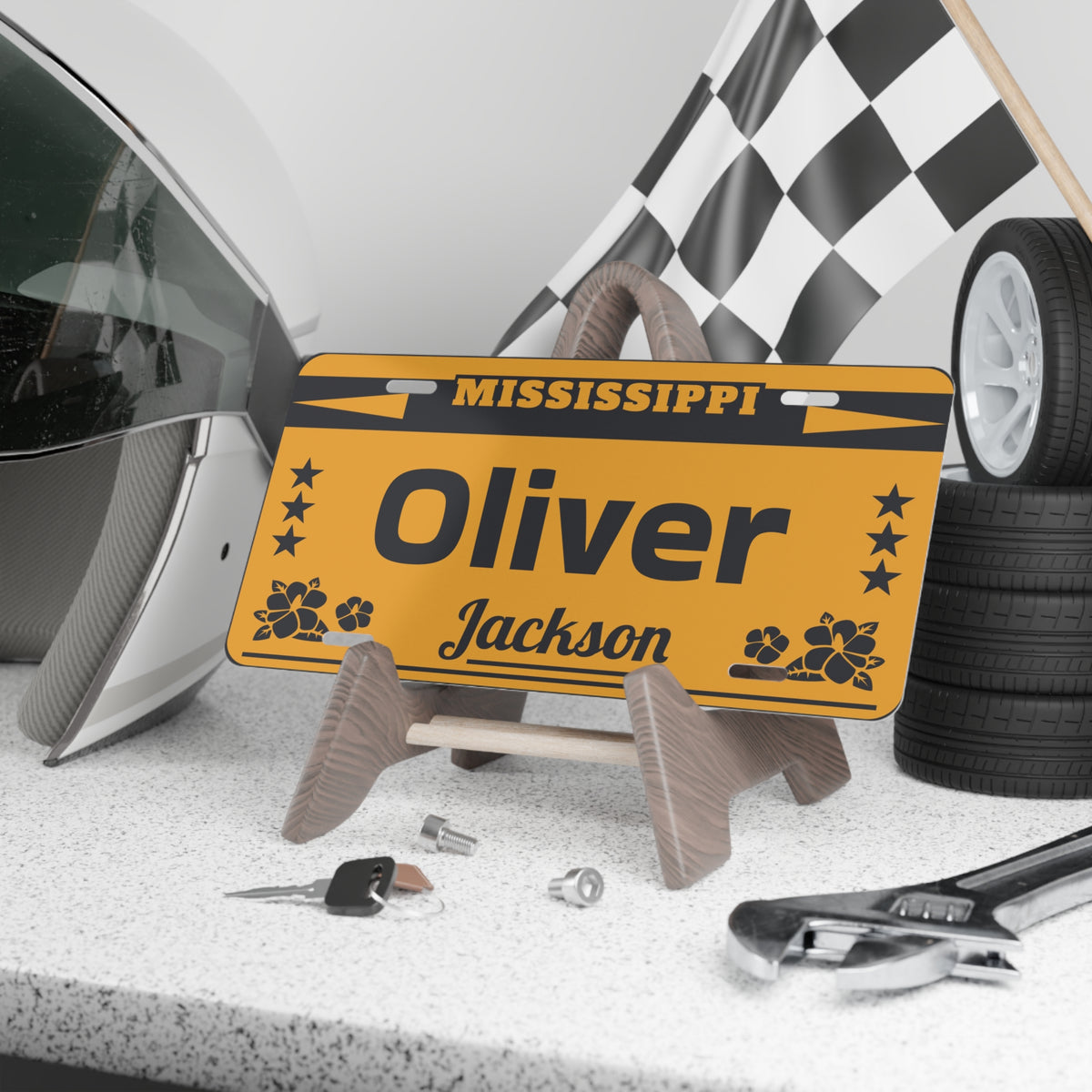 Personalized Mississippi License Plate Sign | Custom Name Metal Wall Decor | Vintage Car Tag Style Gift