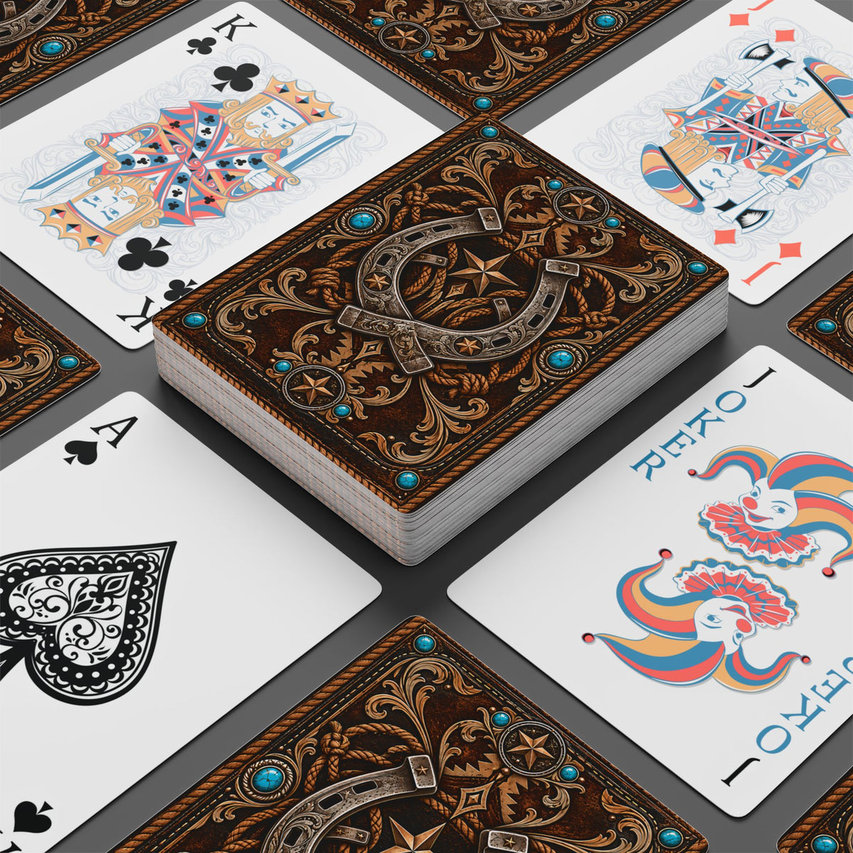 Western Horseshoe Poker Playing Cards – Vintage Cowboy Design