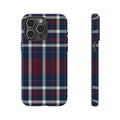 Navy Blue Plaid Phone Case – Classic Tartan Tough Case