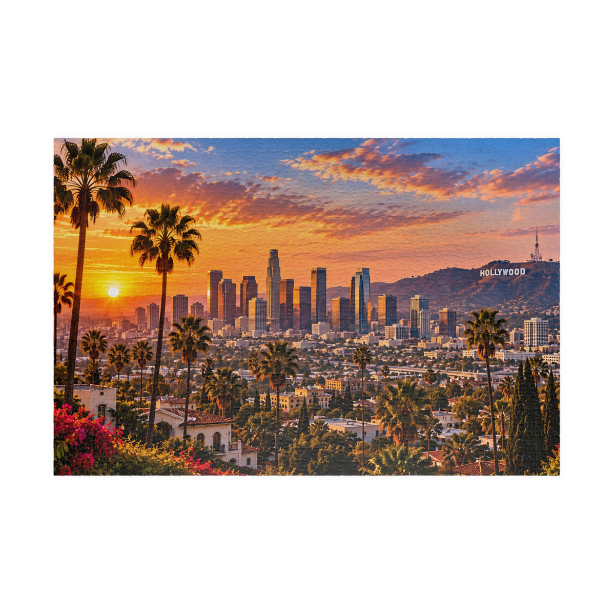 Los Angeles Puzzle – Hollywood & California Skyline Jigsaw Puzzle (110, 252, 520, 1014-piece)