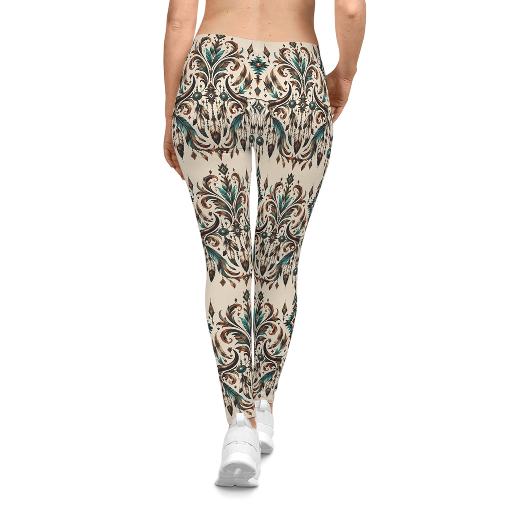 Western Boho Leggings – Ornamental Southwestern Print