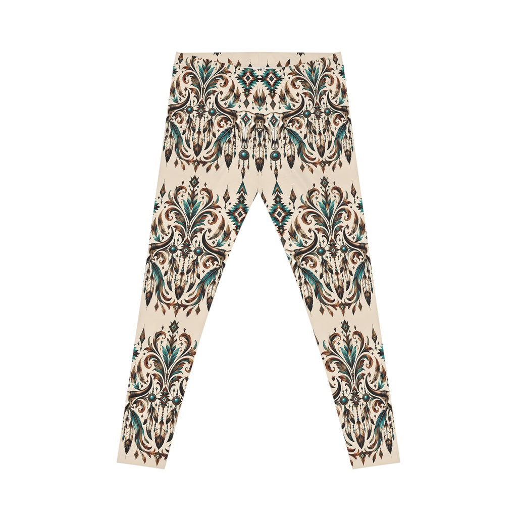 Western Boho Leggings – Ornamental Southwestern Print