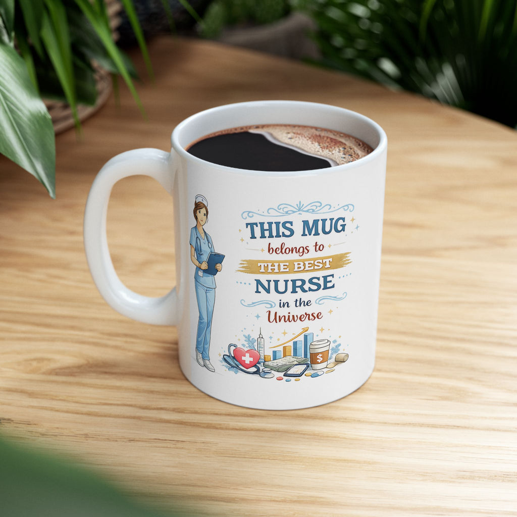 Best Nurse Mug  This Mug Belongs To The Best Nurse in the Universe, Nurse Coffee Mug Gift