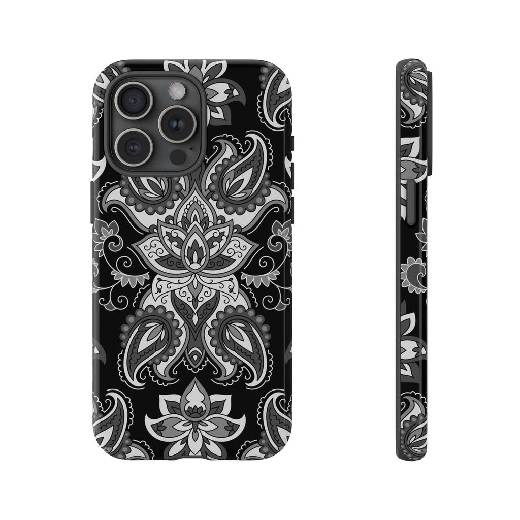 Black Paisley Phone Case – Bandana Pattern Tough Case
