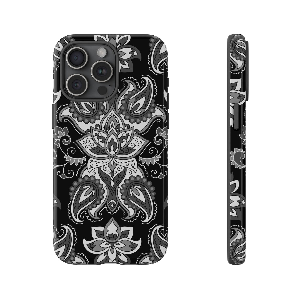 Black Paisley Phone Case – Bandana Pattern Tough Case