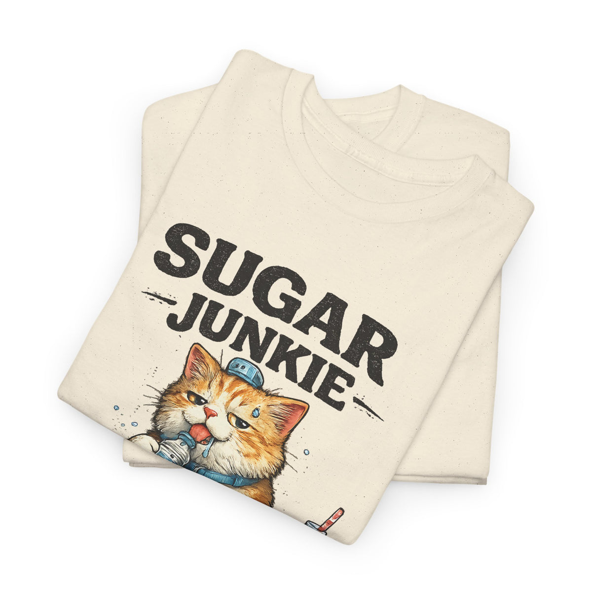 “Sugar Junkie – Diabetic Nightmare” T-Shirt – Funny Cat Graphic Tee