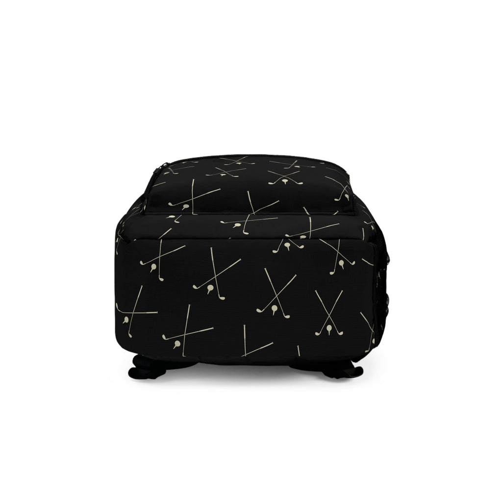 Golf Backpack – Black Golf Pattern Backpack with Bamerix Logo