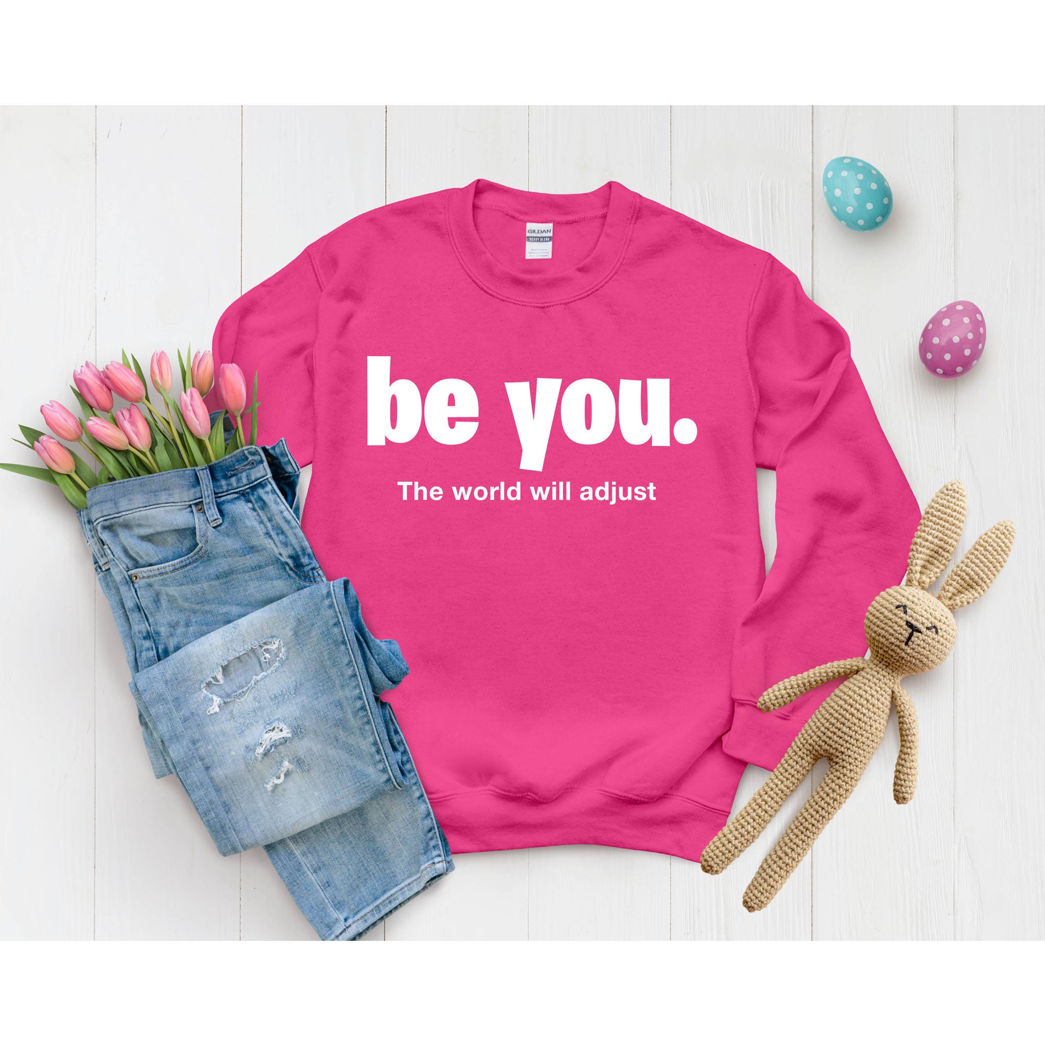 Be You. Unisex Heavy Blend Crewneck Sweatshirt, Inspirational Clothing, Motivational Gift, Cozy Fashion, Perfect for Self-Expression