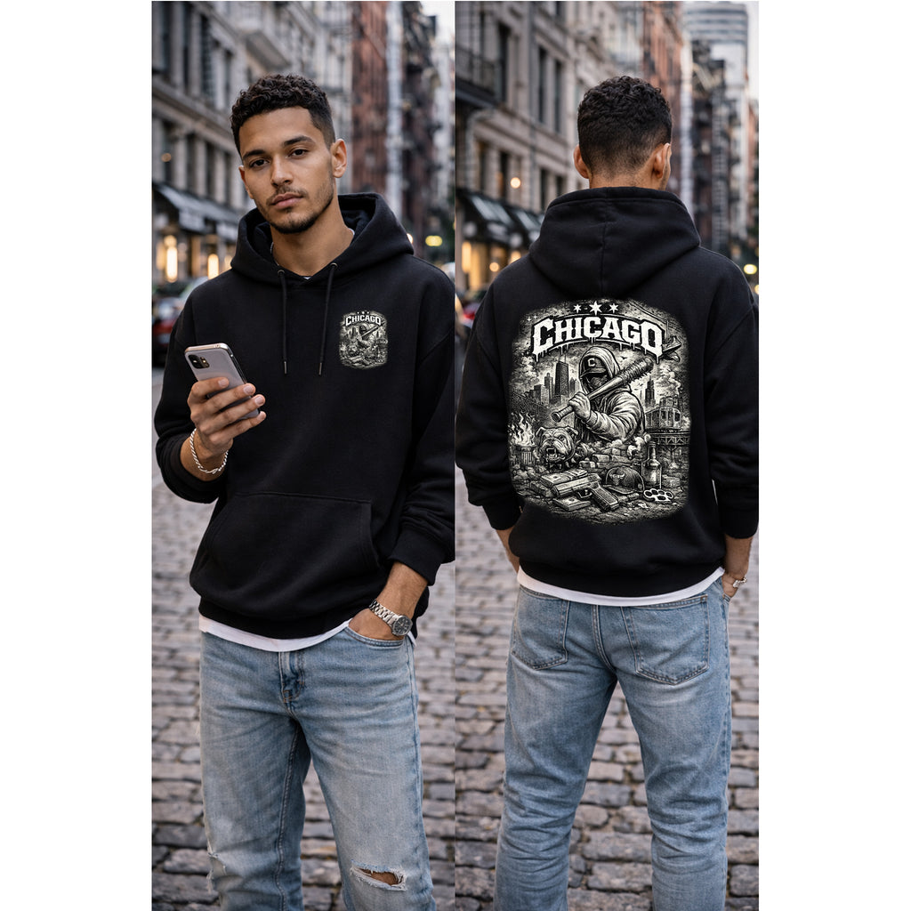 Chicago Streetwear Hoodie Graphic Hooded Sweatshirt