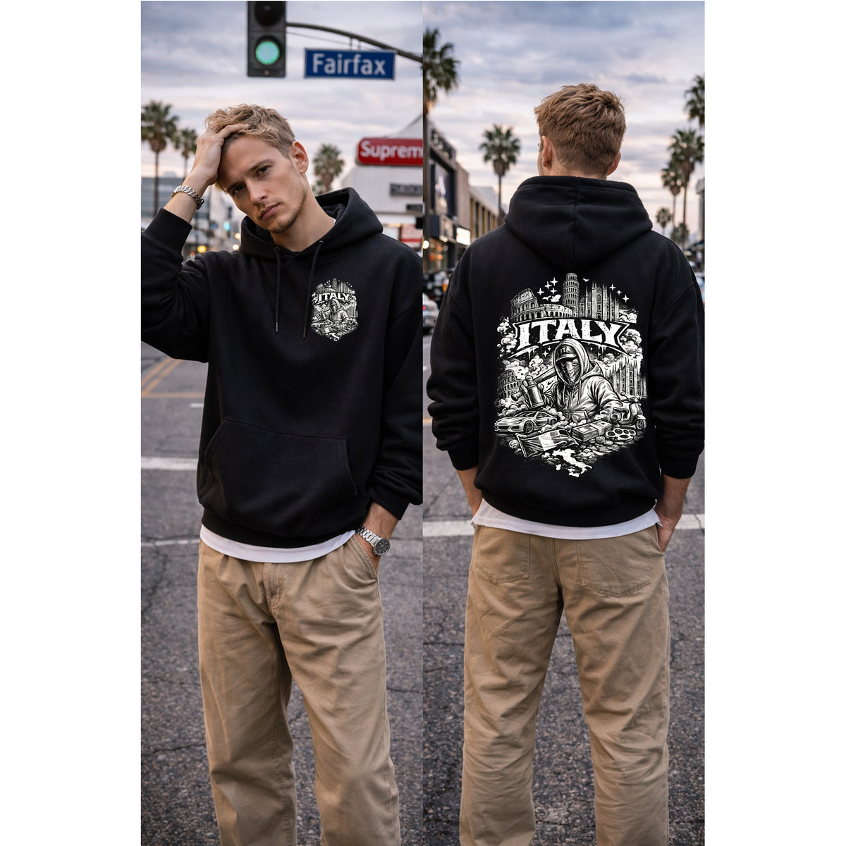 Italy Graphic Hoodie Vintage Travel & Culture Sweatshirt