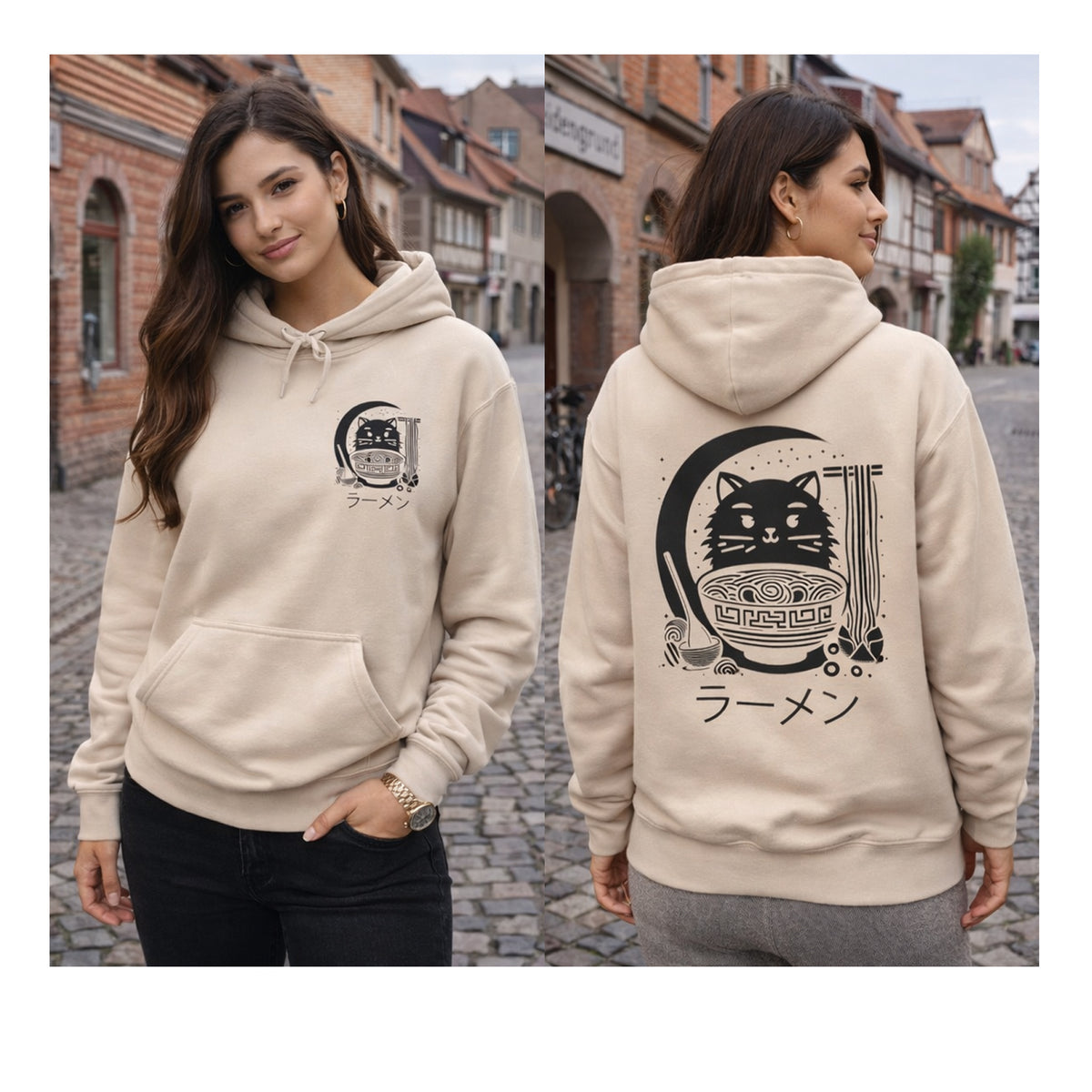 Kawaii Cat Ramen Hoodie | Cute Noodle Bowl Sweatshirt