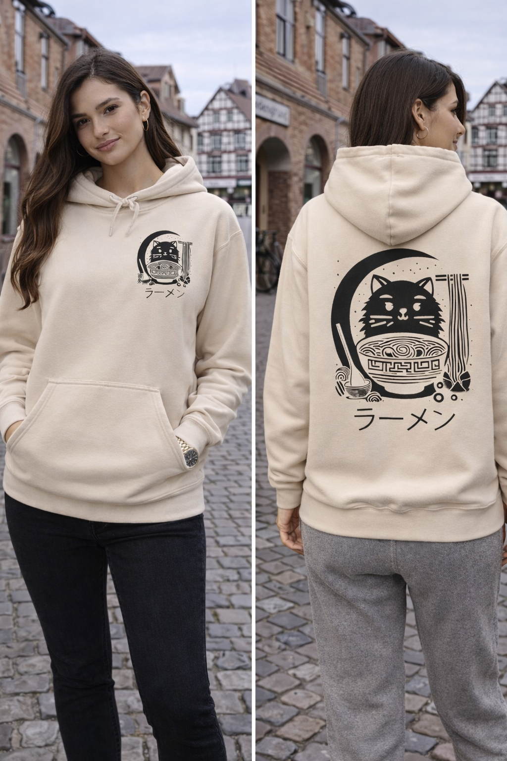 Kawaii Cat Ramen Hoodie | Cute Noodle Bowl Sweatshirt