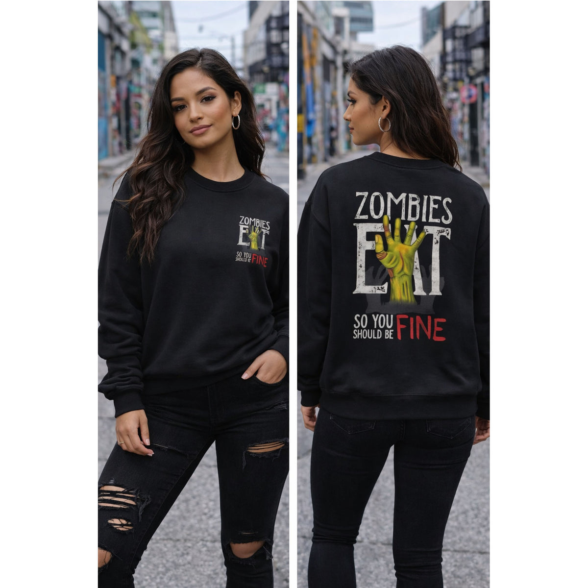 Zombies Eat Crewneck Sweatshirt