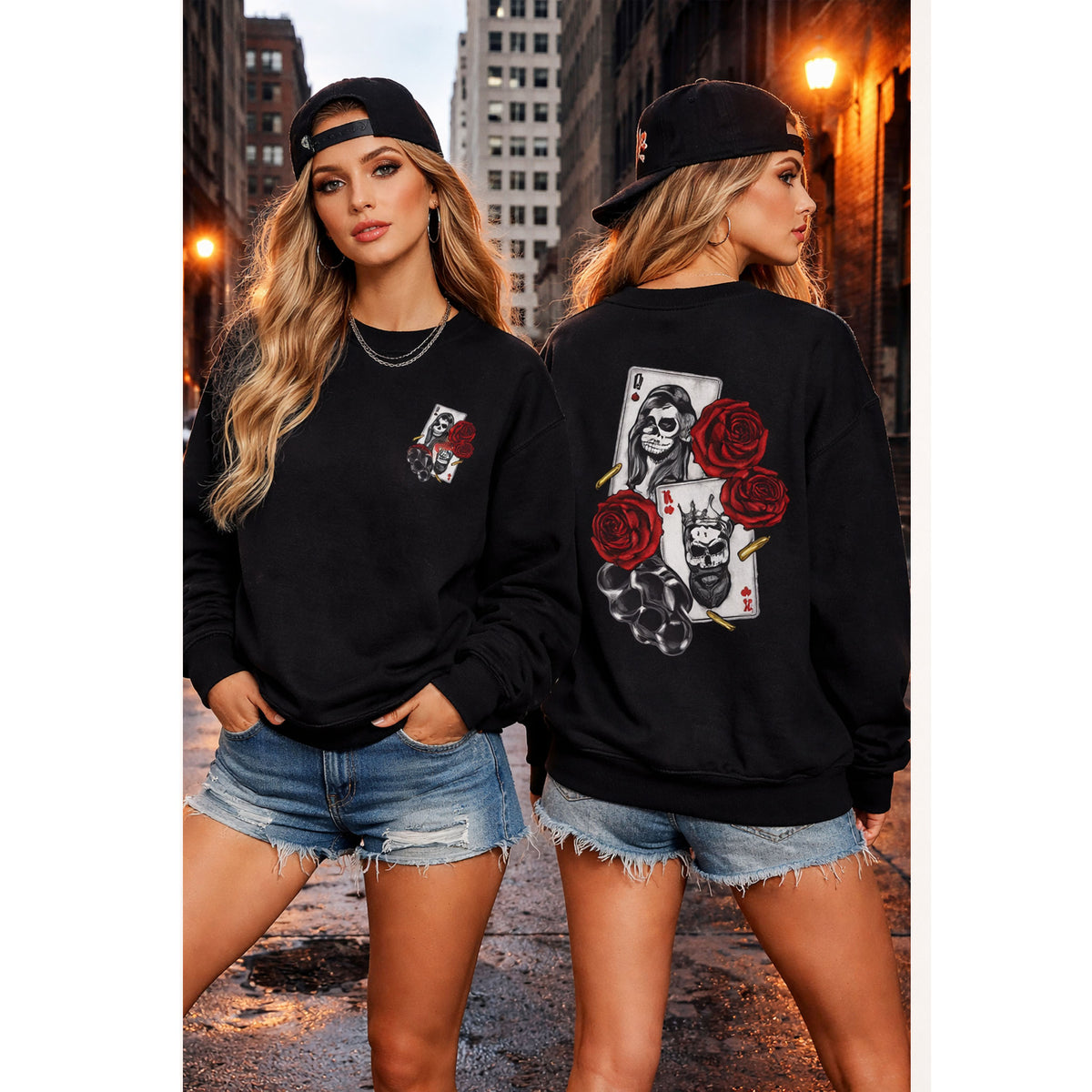Gothic Floral Sweatshirt -  Edgy Streetwear