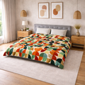 Retro Geometric Petal Pattern Duvet Cover | Mid Century Modern Bedding