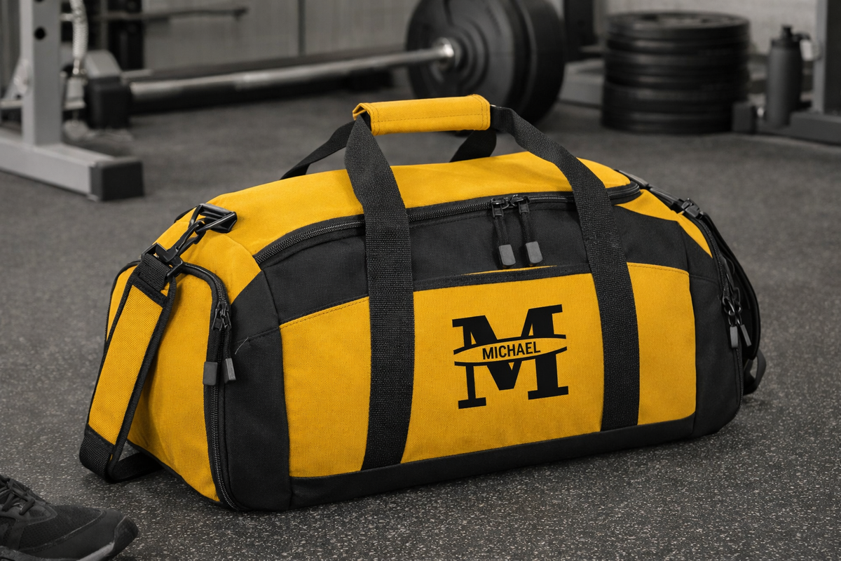 Personalized Monogram Gym Bag – Custom Initial & Name