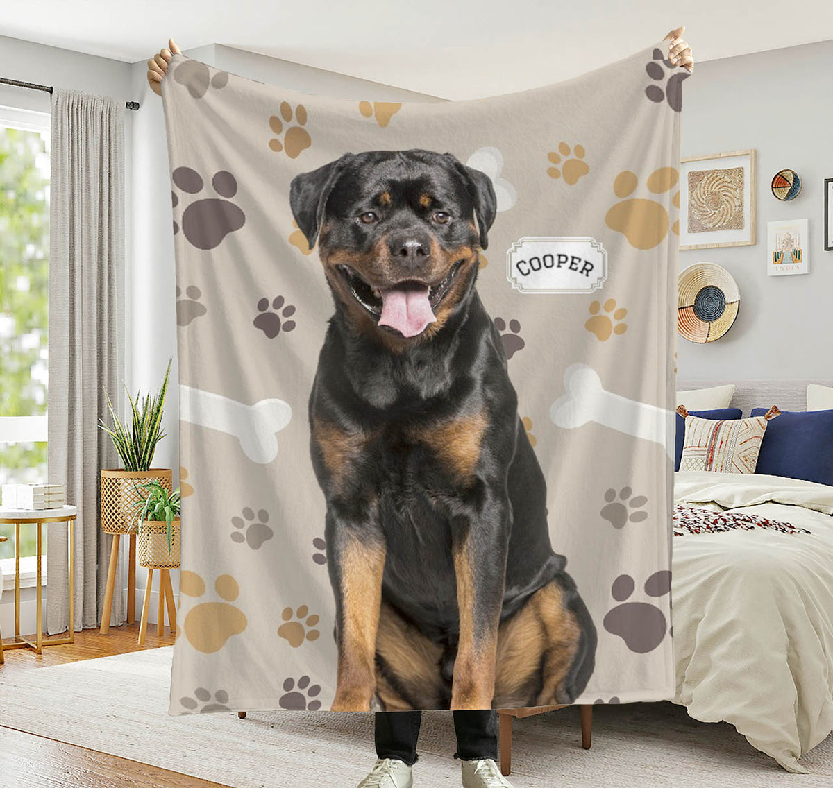 Custom Pet Blanket with Photo  Name  Personalized Dog Blanket  Cat Photo Throw  Sherpa Plush Pet Memorial Gift PET2