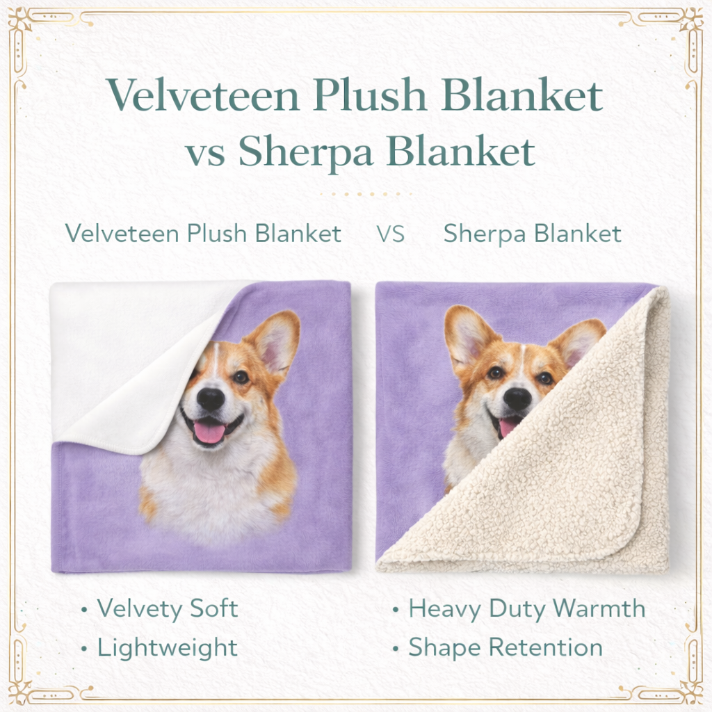 Custom Pet Blanket with Photo  Name  Personalized Dog Blanket  Cat Photo Throw  Sherpa Plush Pet Memorial Gift PET2