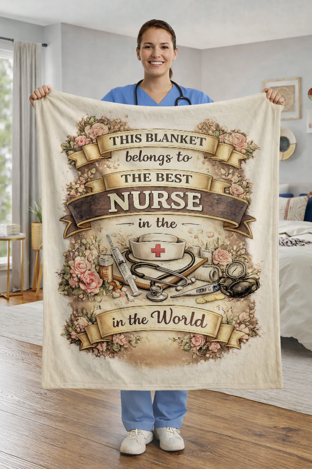 Best Nurse Blanket Gift  This Blanket Belongs to The Best Nurse in the World  Nurse Appreciation Gift  RN Graduation Gift