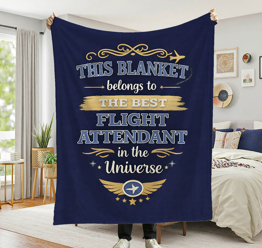Best Flight Attendant Blanket  Gift for Flight Attendant  Cabin Crew Appreciation Gift  Aviation Throw Blanket