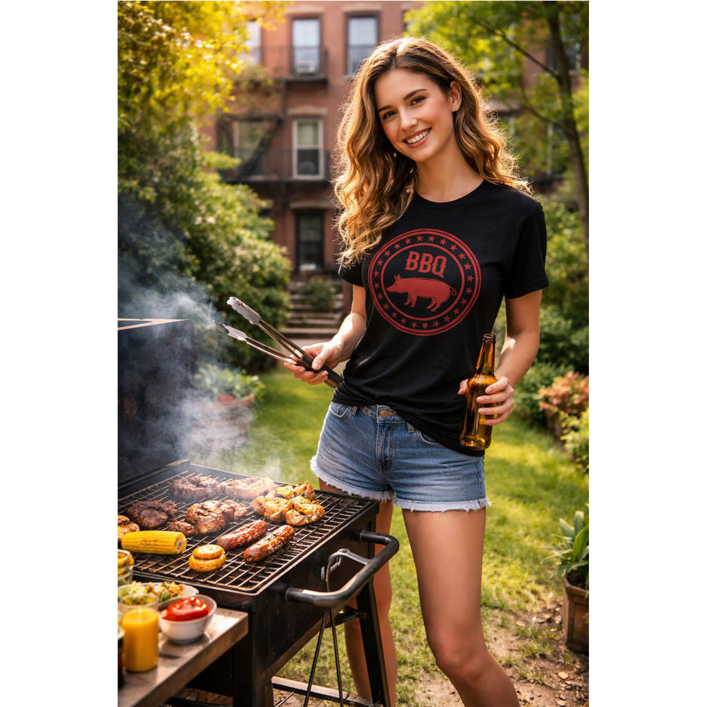 BBQ Pig T-Shirt – Vintage Red Barbecue & Grill Graphic Tee
