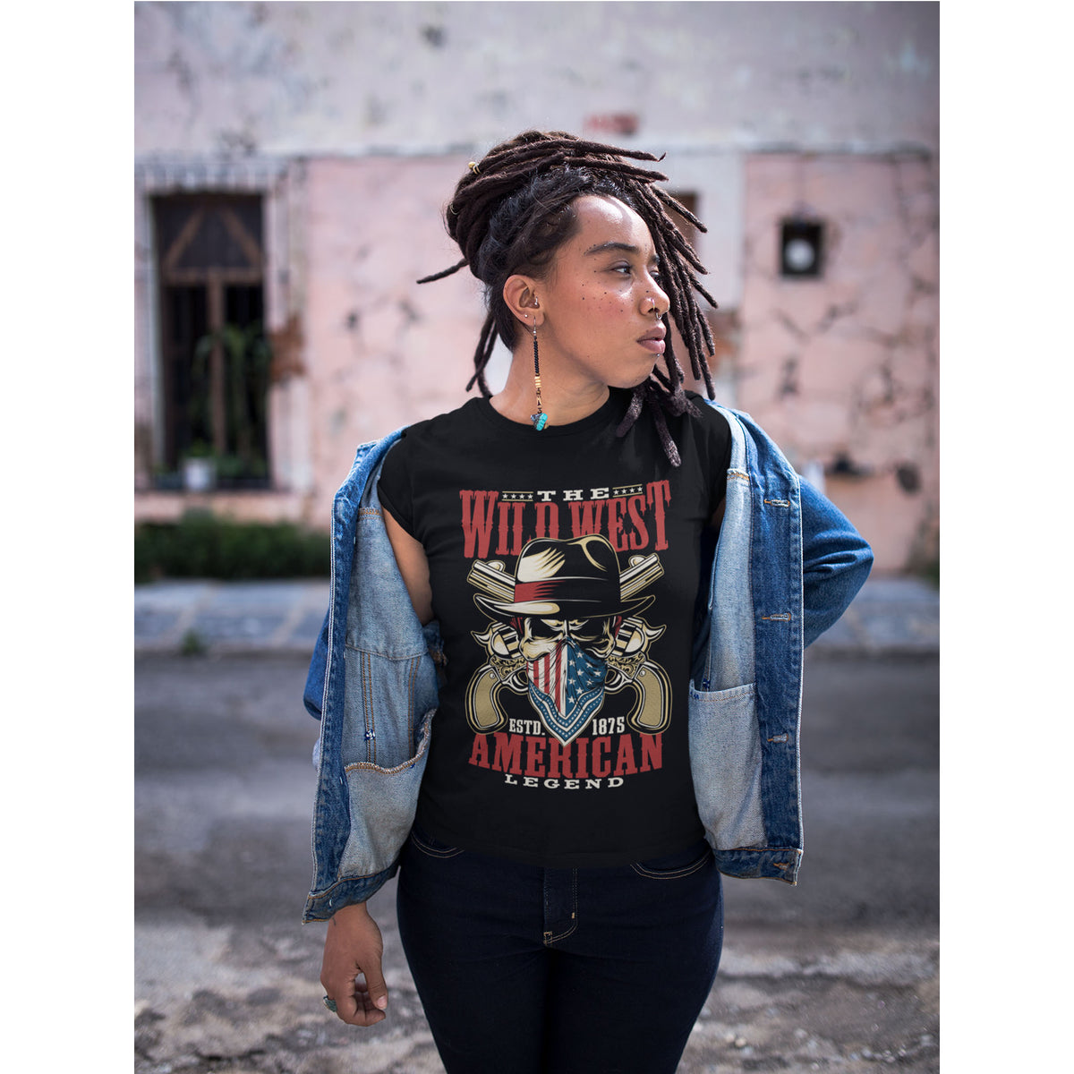 Wild West American Legend T-Shirt – Cowboy Skull Vintage Western Tee