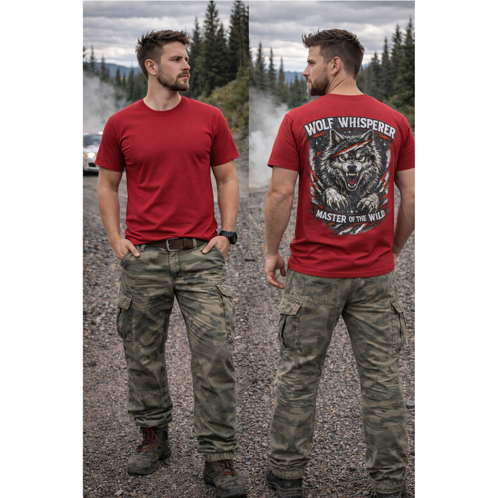 Wolf Biker T-Shirt – “Wolf Whisperer” Alpha Wolf Graphic Tee