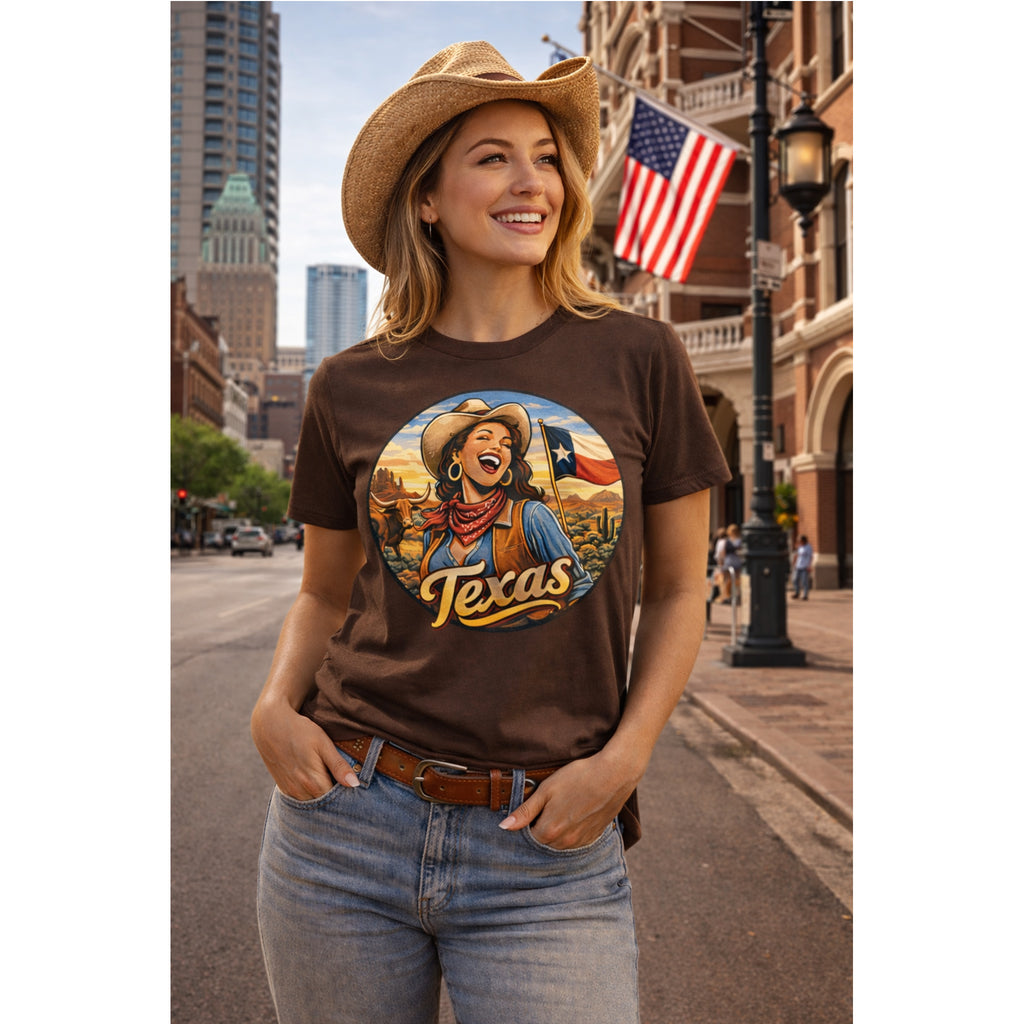 Texas Cowgirl T-Shirt – Vintage Western Texas Pride Graphic Tee