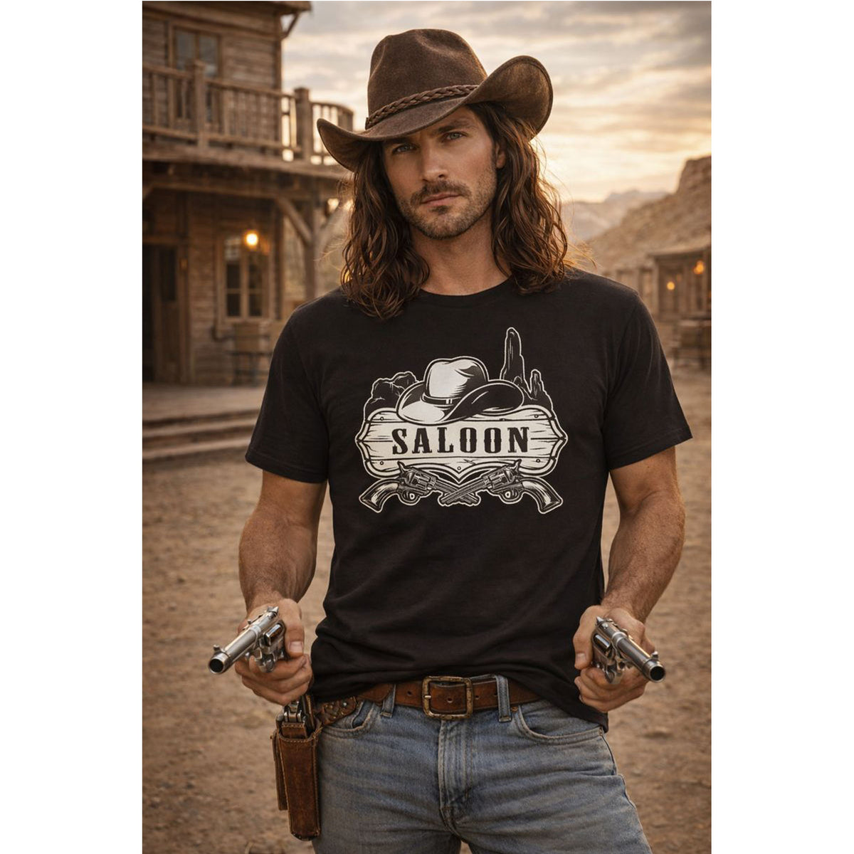 Vintage Western T-Shirt – Cowboy, Saloon & Desert Graphic Tee