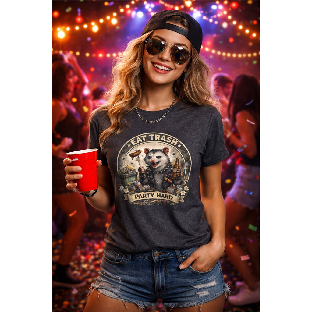 “Eat Trash, Party Hard” Opossum T-Shirt – Funny Graphic Tee