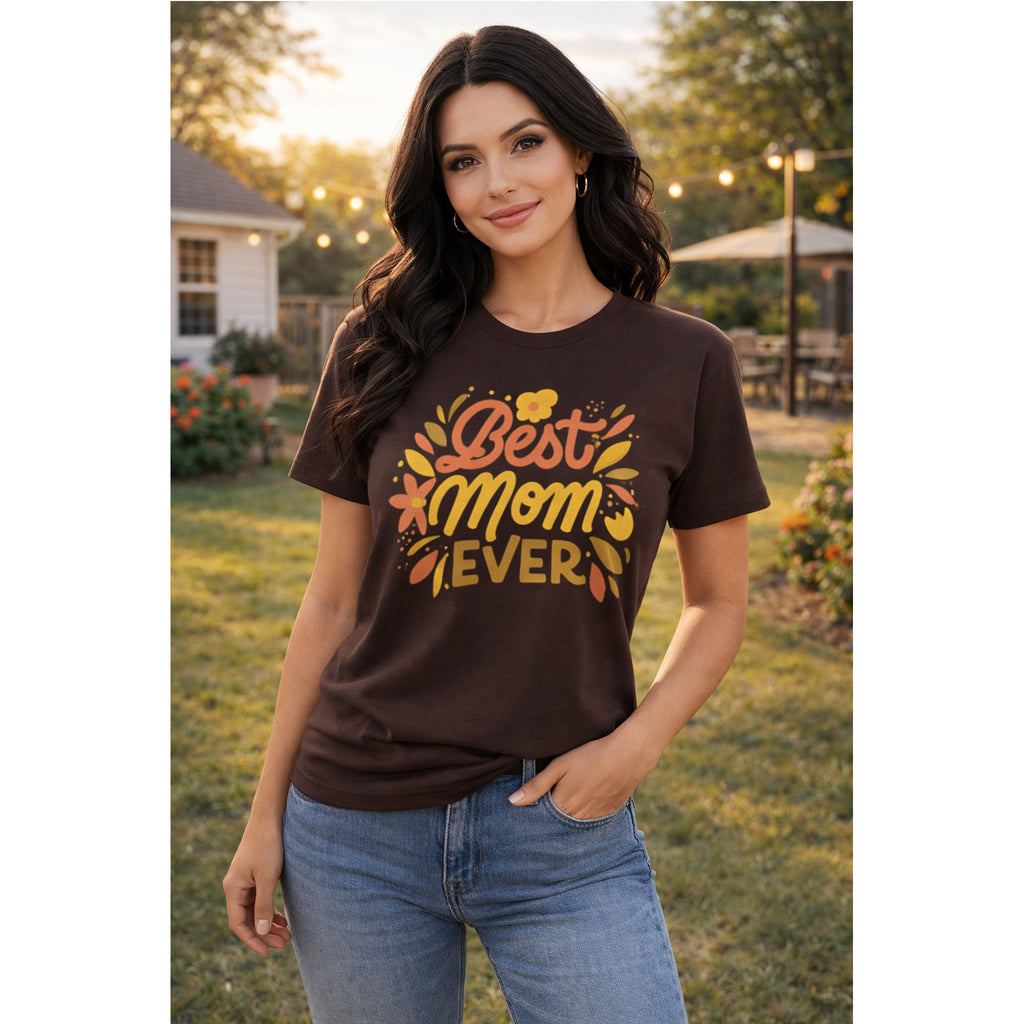 “Best Mom Ever” T-Shirt – Floral Mother’s Day Gift Graphic Tee