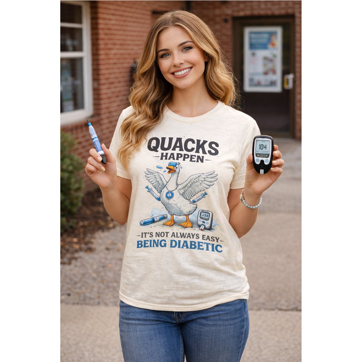 “Quacks Happen” Diabetes T-Shirt – Funny Diabetic Duck Graphic Tee