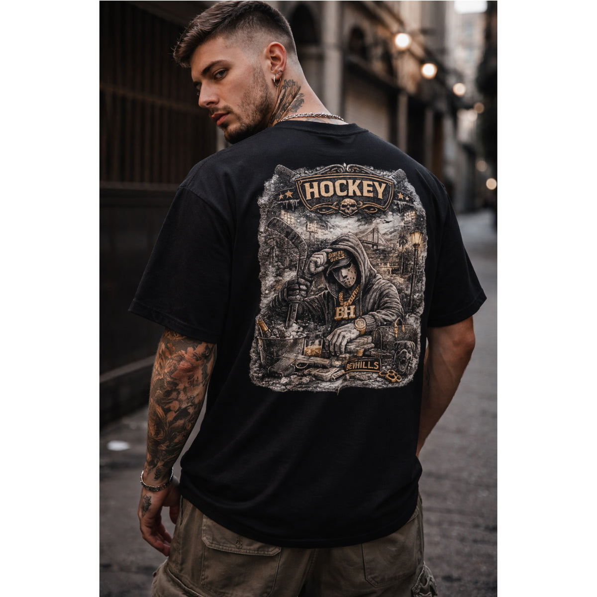 Hockey Streetwear T-Shirt – Urban Oversized Graphic Tee